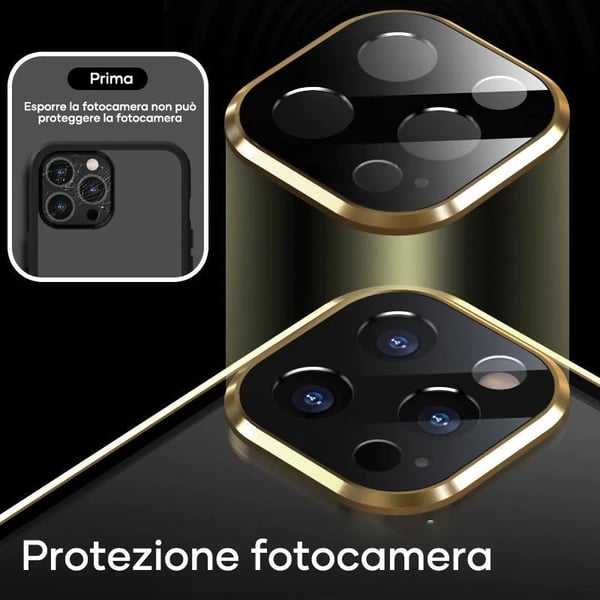 Custodia magnetica per iPhone Vetro temperato a doppio lato