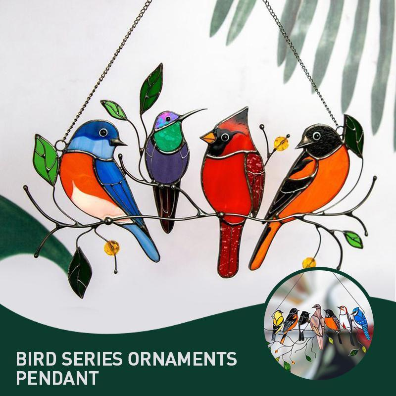 Birds Stained Glass Window Hangings