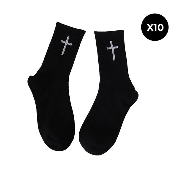 Cross Black And White Socks