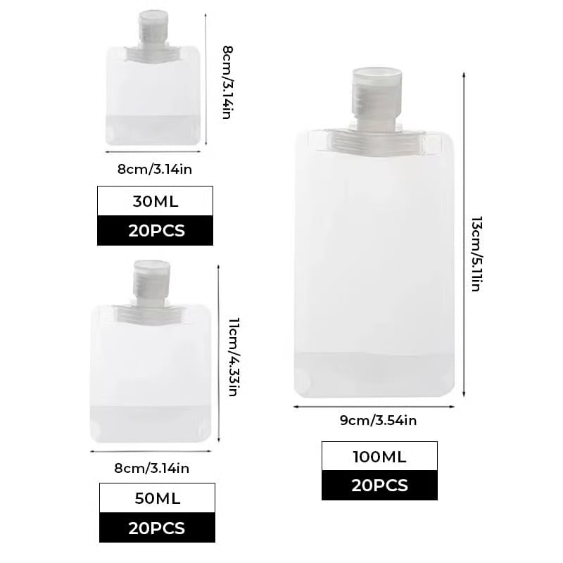 Portable Travel Fluid Dispensing Packing Bag