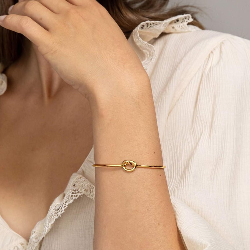 Adjustable Infinity Love Knot Bangle Bracelet