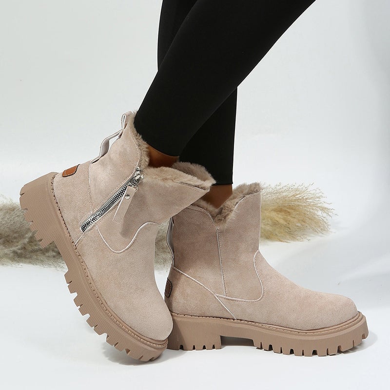 Modische Kurzschaft-Martinsstiefel mit seitlichem Reißverschluss