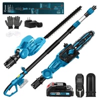 SAKER® 22V 2-in-1 Cordless Pole Saw 7-inch and Pole Hedge Trimmer 16-inch