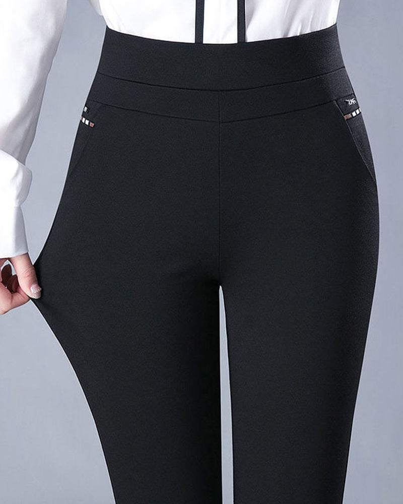Højtaljede business pants med lommer