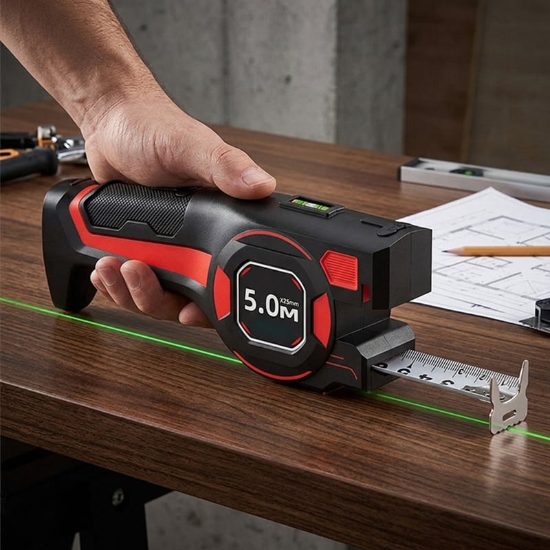 Laser Tape Measure With Digital Level