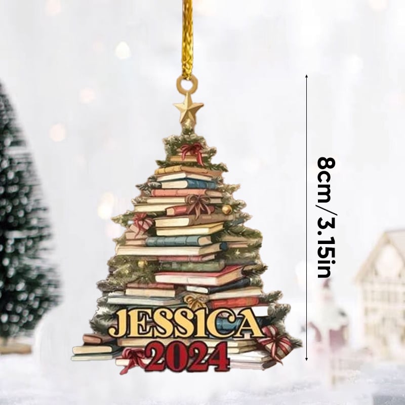 Christmas tree book pendant