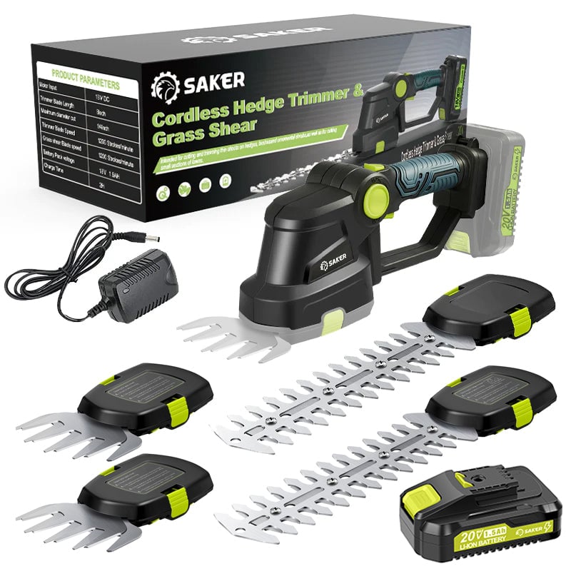 Saker 2-in-1 Akku Grasschere & Heckenschere