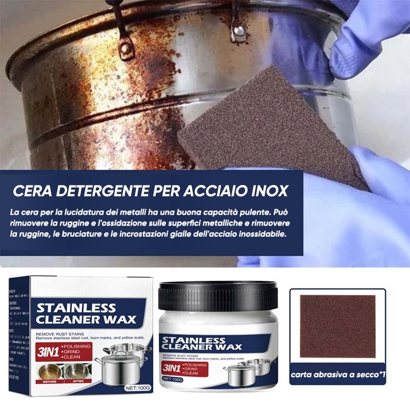 Pasta magica per la pulizia dell'acciaio inossidabile