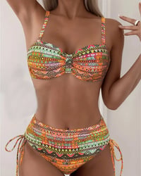 Zestaw Bikini Seksowny z Etnicznym Wzorem