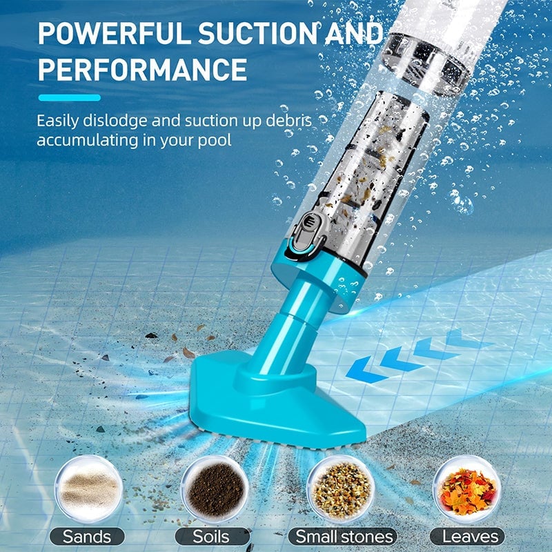 US Standard - 3in1Cordless Rechargeable Powerful Motor Swimming Pool Vacuum Cleaner