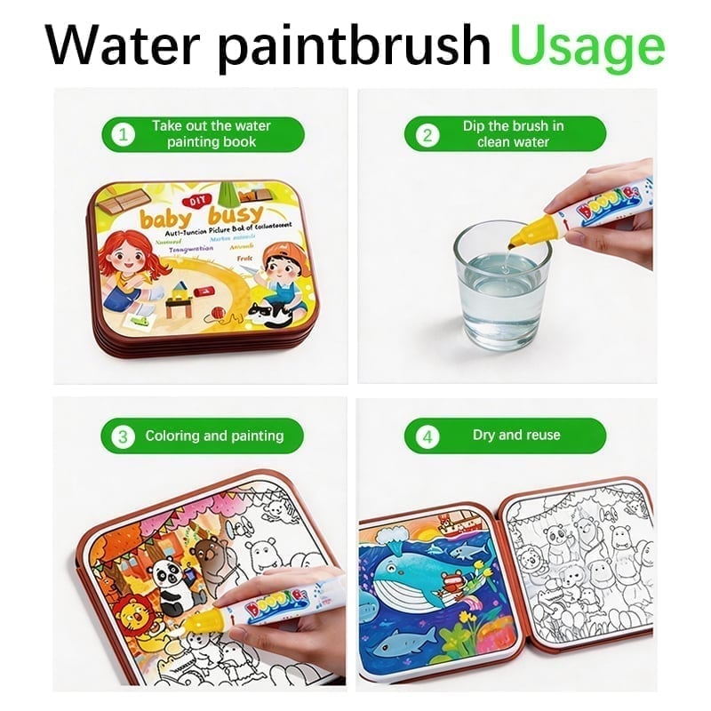 Reusable Magic Water Doodle Books for Kids