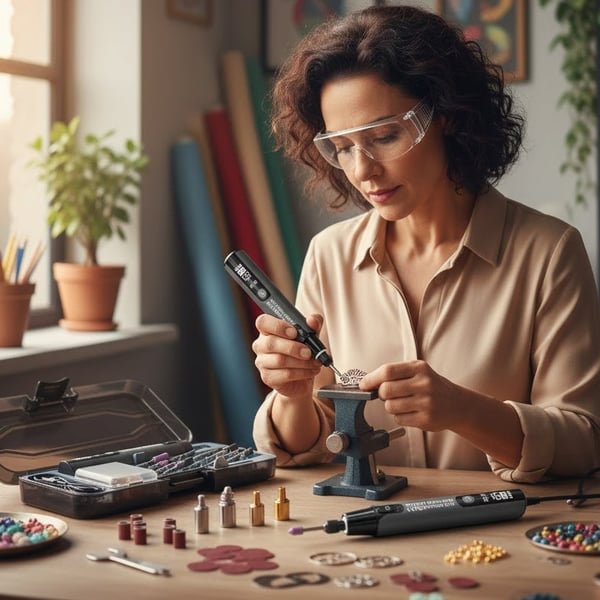 Mini Electric Rotary Tool Set with LED Light & Digital Display