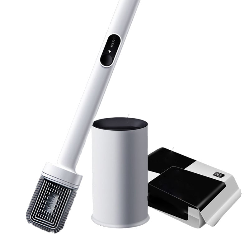 Cleaning long-handled toilet brush