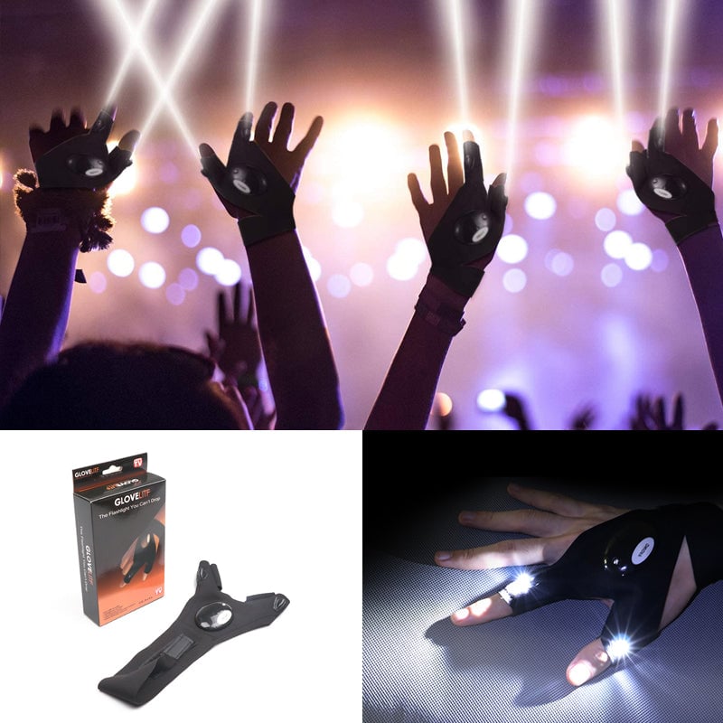 LED Gloves with Waterproof Lights