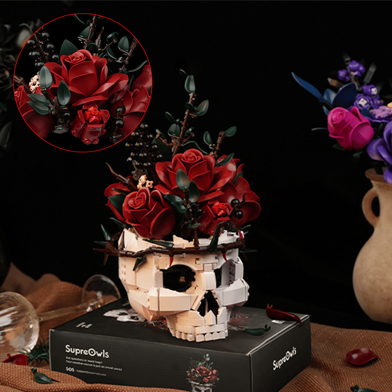 Skull and rose jigsaw puzzle