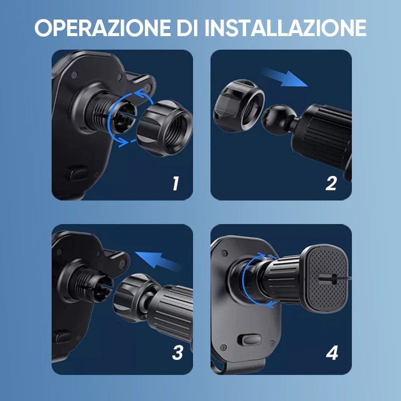 Staffa per telefono cellulare da auto con montaggio a gancio