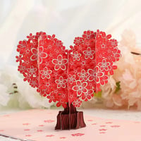 Carte de vœux en 3D avec fleurs faites à la main