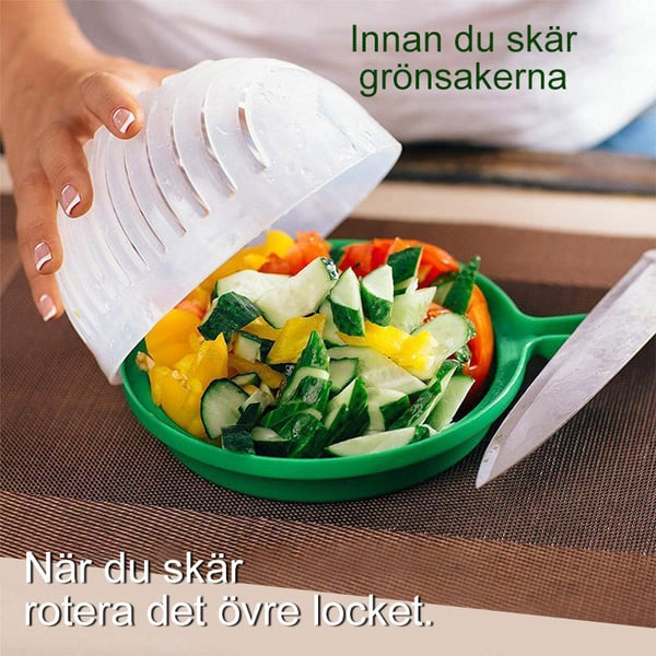 Salladsskärare med citronpress, sallad på 60 sekunder, grön