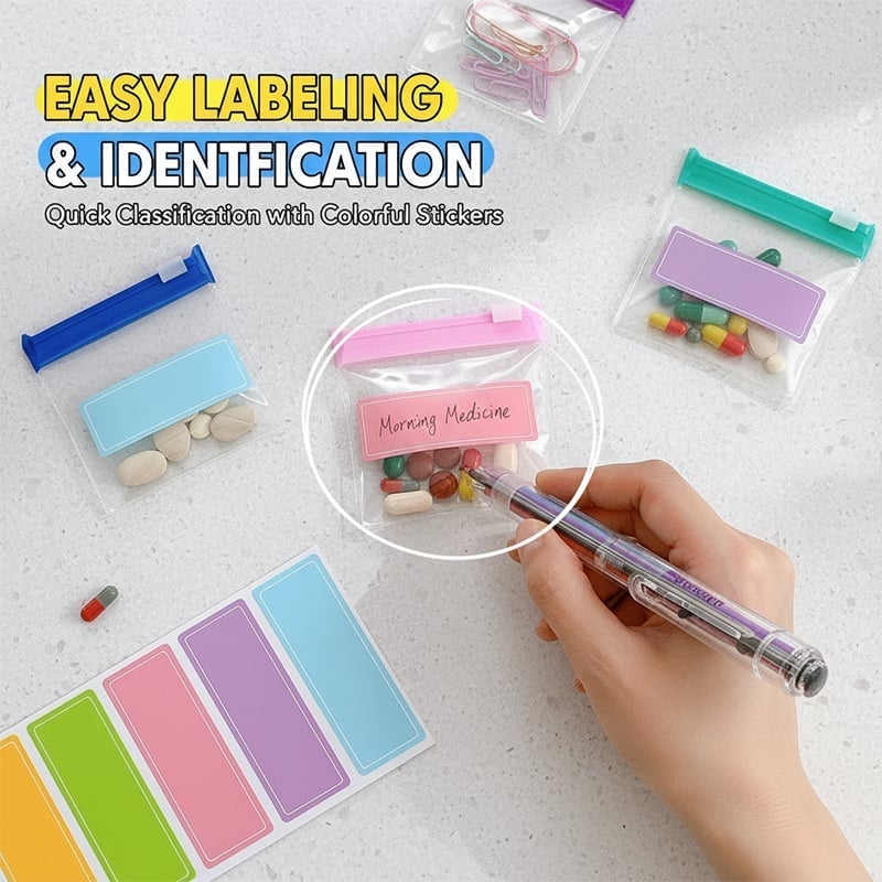 Self-sealing zipper medicine bags