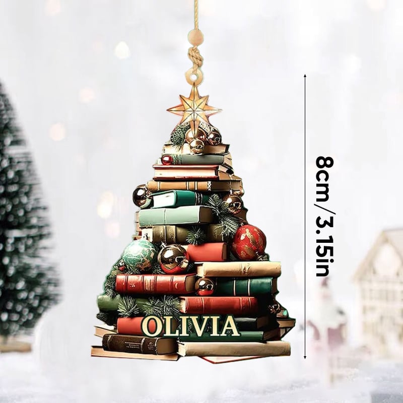 Christmas tree book pendant