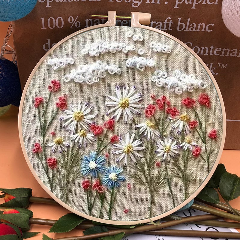 Bloemenpakket met borduurringen voor beginners