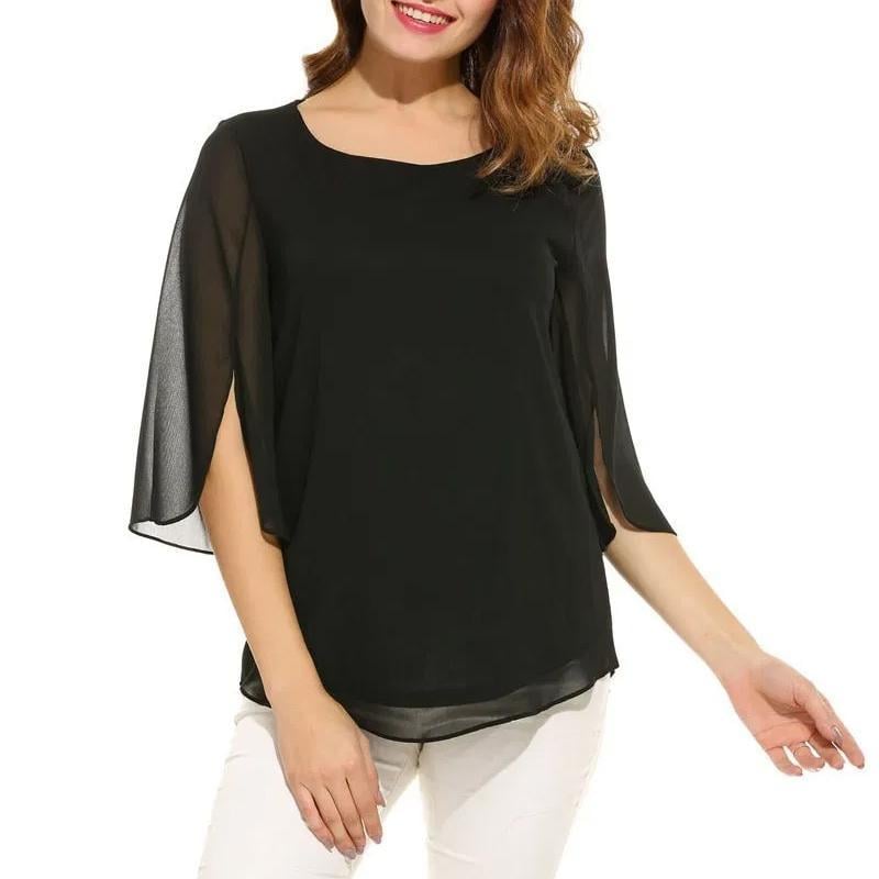 Blusas de gasa con manga acampanada