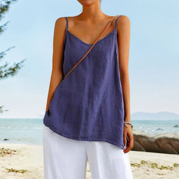 Camisola Suelta de Lino y Algodón para Mujer