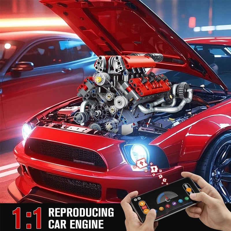 Sakerplus® V8 Working Car Engine Kit
