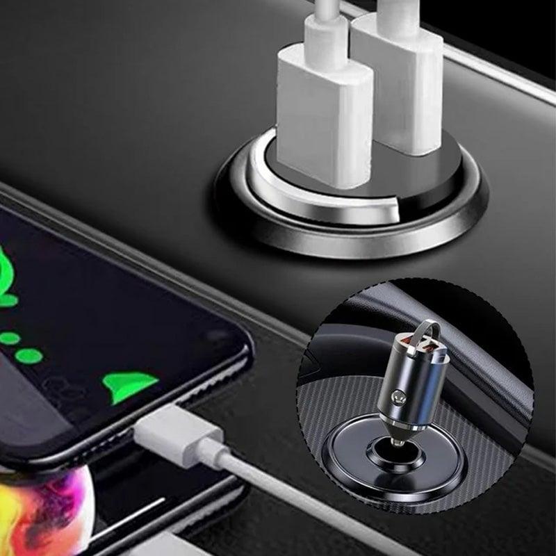 Sakerplus Metal Pull-Ring Invisible Fast Car Charger