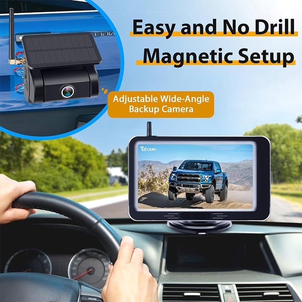 Sakerplus Magnetic Solar Wireless Backup Camera