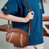 Baseball shaped shoulder bag