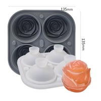 Rosen-Eiswürfelform mit 4 Fächern
