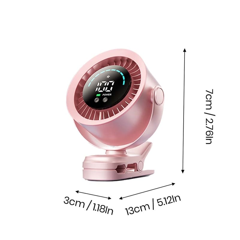 High-Speed Clip-on Fan with LED Display