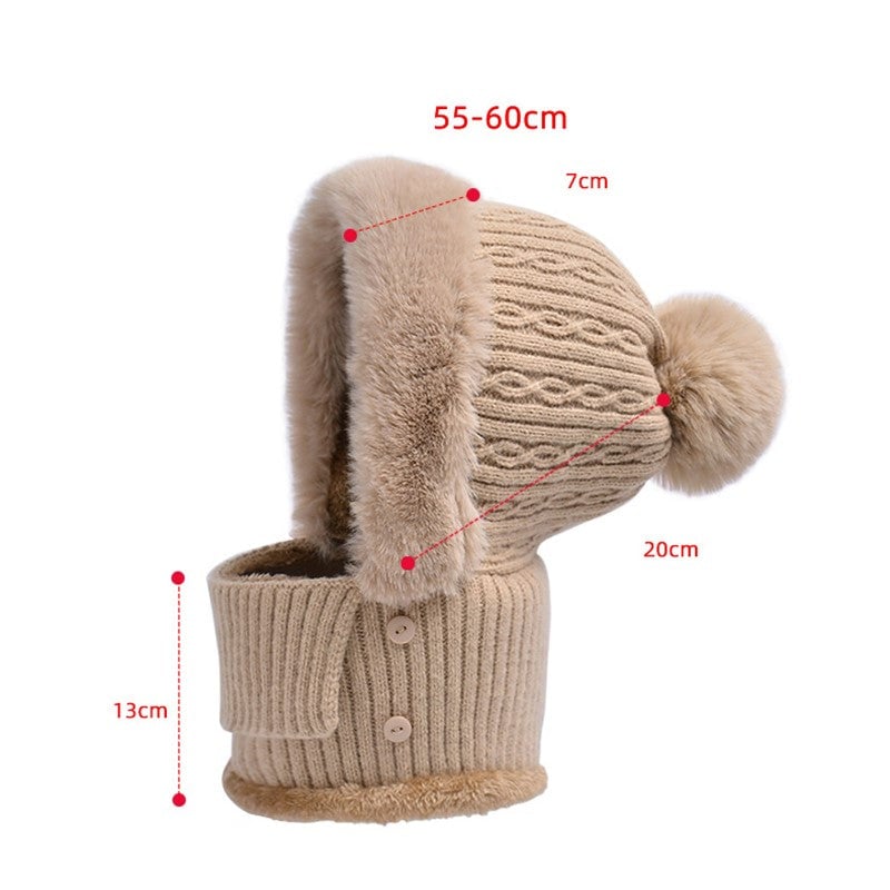All-in-One Knitted Hat and Scarf