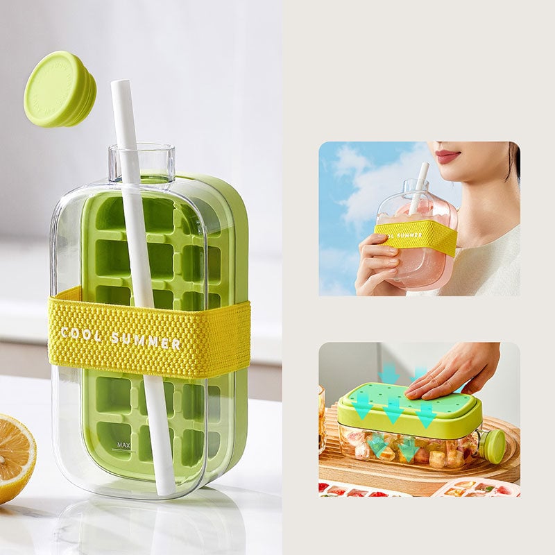 Straw Cup Ice Maker Bottle