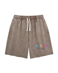 Flower Print Elastic Drawstring Shorts
