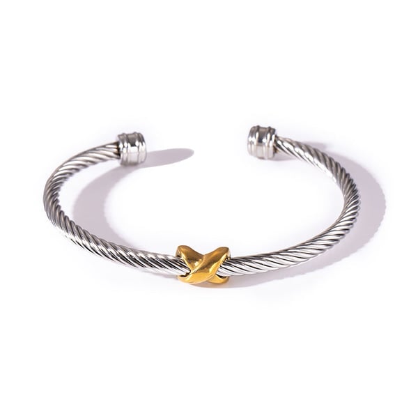 Zweifarbige Armspange mit Knoten-Design