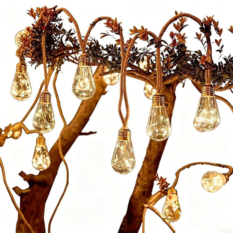 Jute Rope Bulb String Lights