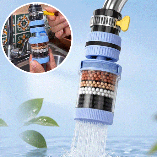 Six-stage faucet filter cartridge demonstration