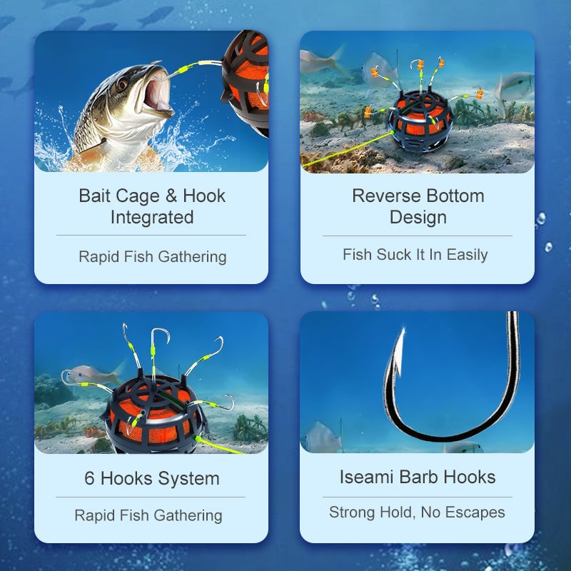 Reverse Bottom Bait Cage Fishing Hook
