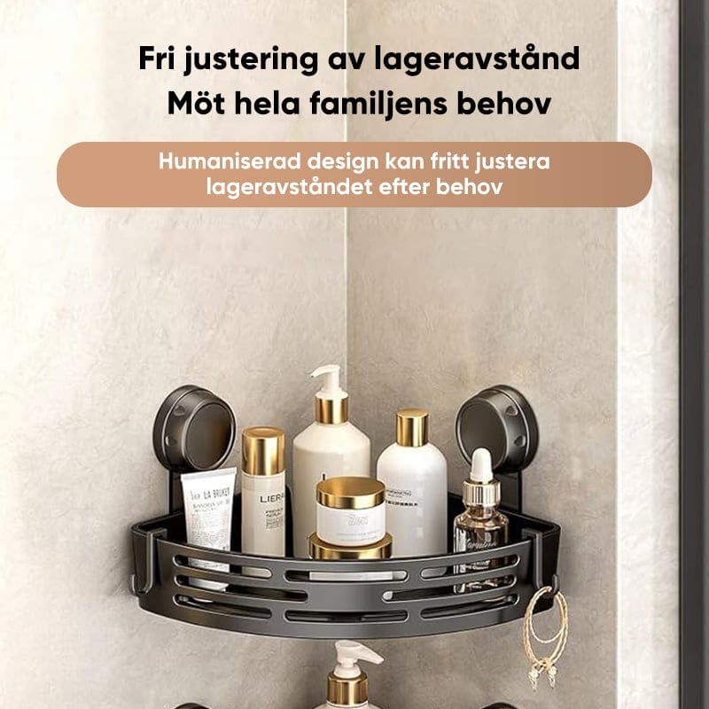 Triangulär sugkoppsduschcaddy