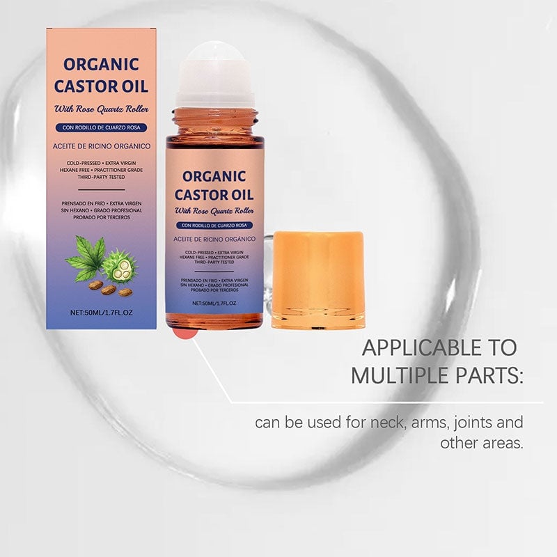 Organic Golden Castor Oil Roll-On with Rose Quartz