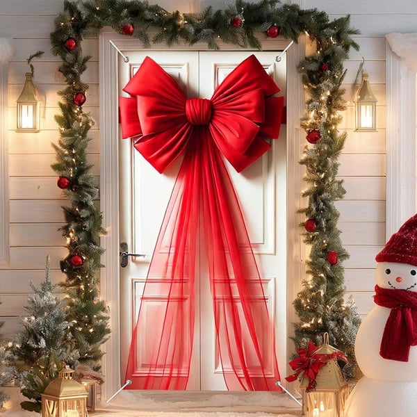 Christmas Door Bow Ribbon Decoration
