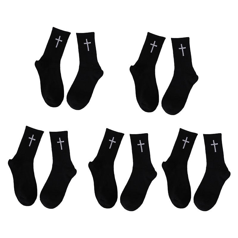 Cross Black And White Socks