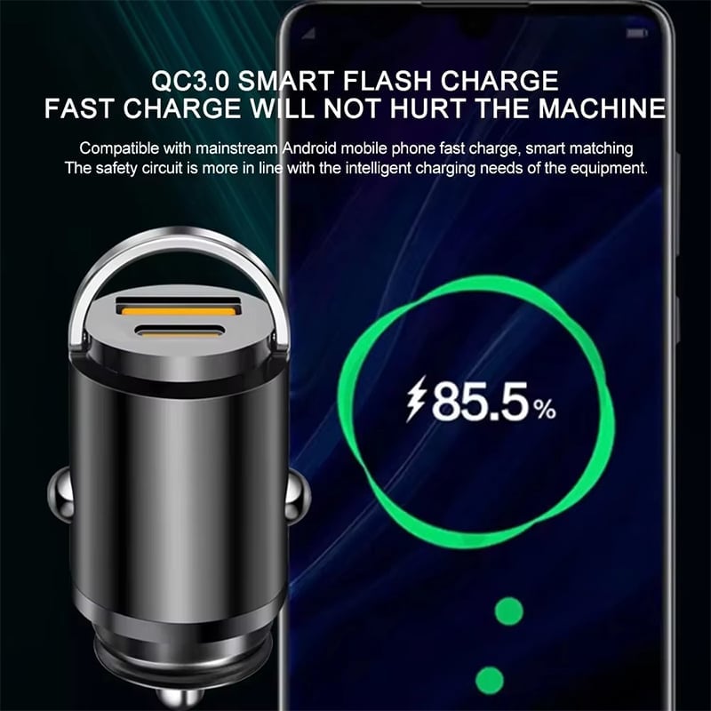 Metal Pull-Ring Invisible Fast Car Charger