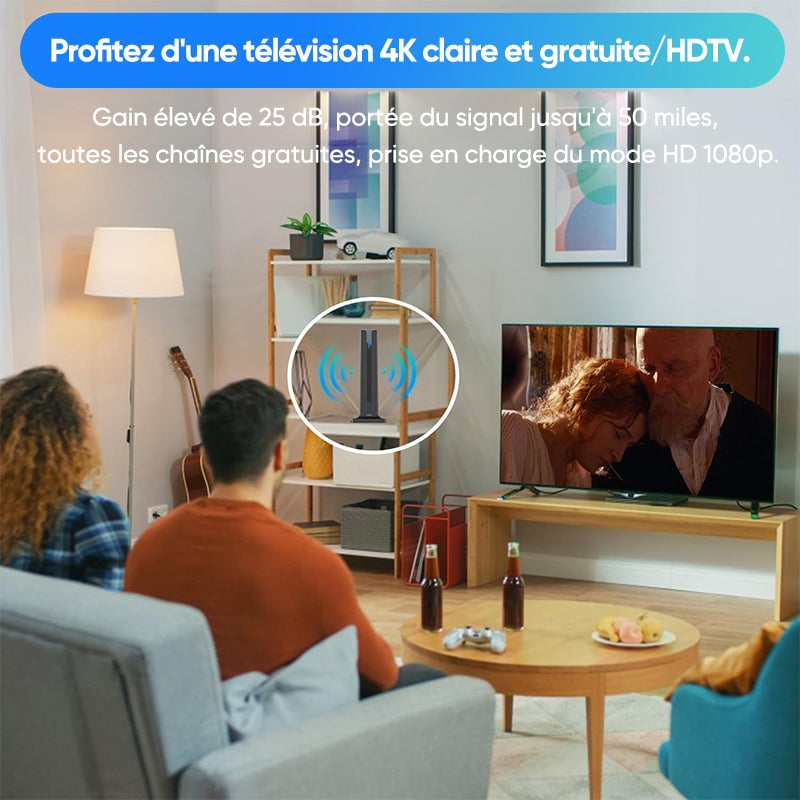 Antenne numérique HD intérieure HDTV 1080P 4K longue portée