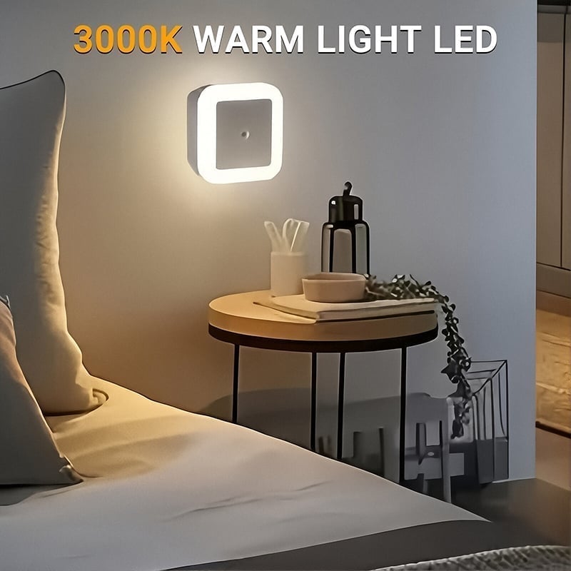 Square Light-Controlled Night Light