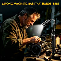 Telescoping Magnetic Flashlight with Flexible LED Pickup Tool
