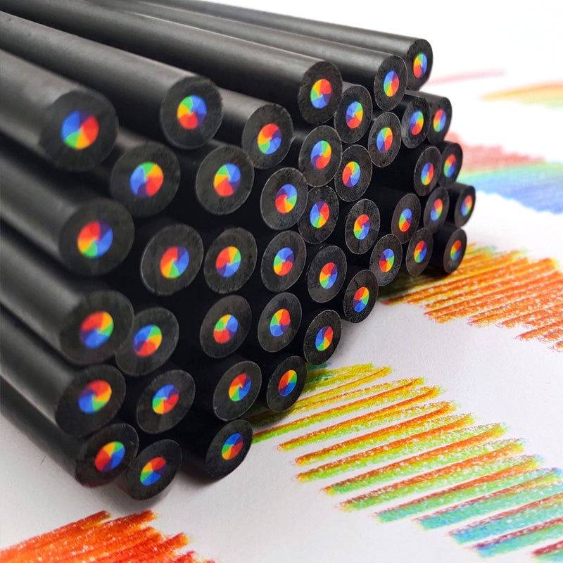 Leuk kleurpotlood met kleurverloop in regenboogkleuren