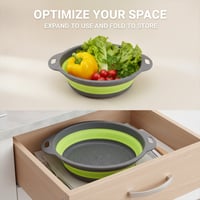 Foldable Drainer Basket with Water Channel Base
